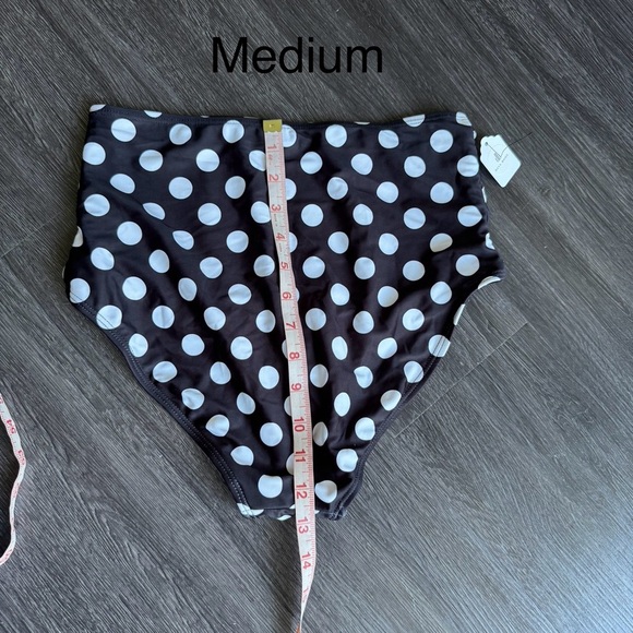 High Waisted Full Coverage Black and White Swimsuit Bottom - Small Med Large New - Picture 8 of 13